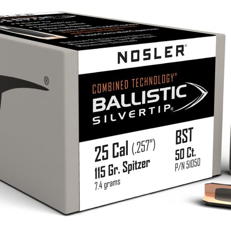 Nosler 51050 Ballistic Silvertip  25Cal 115gr Spitzer Point 50/Box