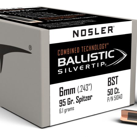 Nosler 51040 Ballistic Silvertip  6mm 95gr Spitzer Point 50/Box