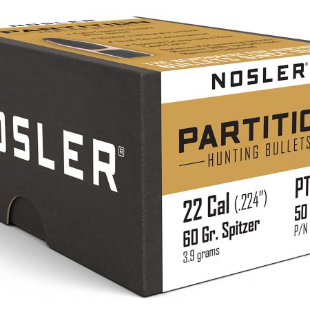 Nosler 16316 Partition  22Cal 60gr Partition Spitzer 50/Box