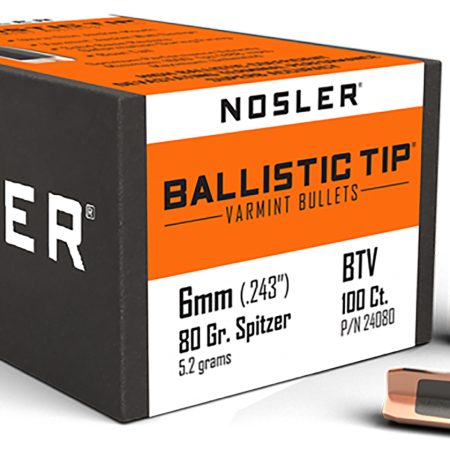 Nosler 24080 Ballistic Tip  6mm 80gr Spitzer Point 100/Box