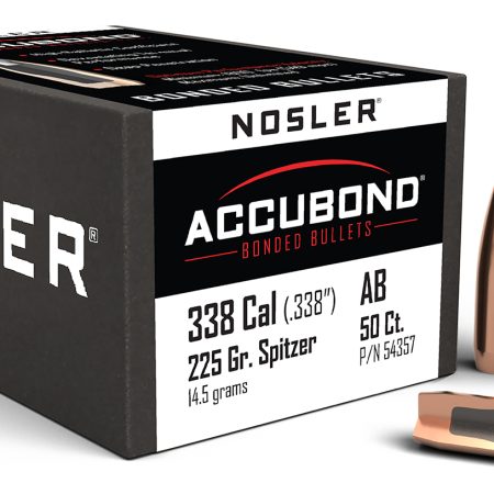 Nosler 54357 AccuBond  338Cal 225gr Spitzer Point 50/Box