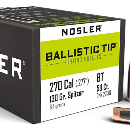 Nosler 27130 Ballistic Tip 270Caliber 130gr Spitzer 50/Box