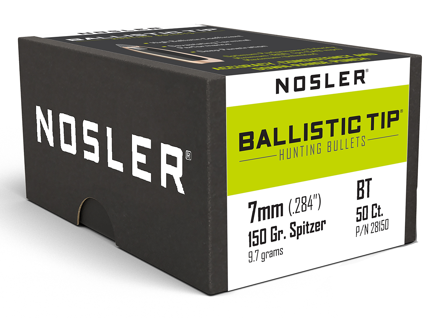 Nosler 28150 Ballistic Tip 7mm 150gr Spitzer 50/Box