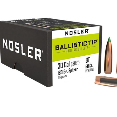 Nosler 30180 Ballistic Tip  30Cal 180gr Spitzer 50/Box