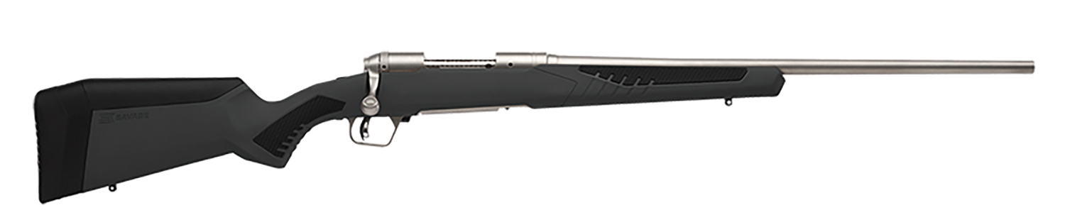 Savage Arms 57078 110 Storm Full Size 308 Win 4+1 22" Matte Stainless Button-Rifled Barrel, Matte Drilled & Tapped Stainless Steel Receiver, AccuStock Matte Gray Synthetic Stock, Right Hand