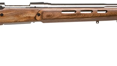 Savage Arms 18518 12 BTCSS Full Size 22-250 Rem 4+1 26" Matte Stainless Heavy Fluted Barrel, Matte Stainless Steel Receiver Drilled & Tapped, Satin Brown Thumbhole Laminate Stock, Right Hand