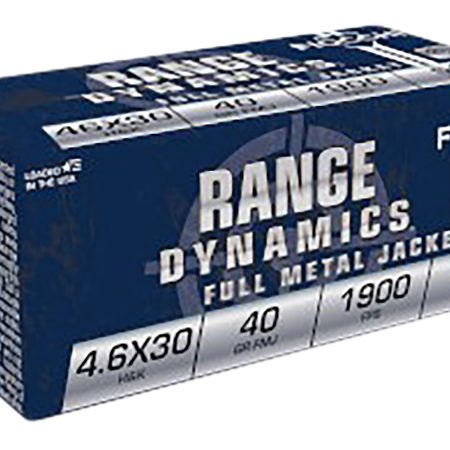Fiocchi 46EXA Range Dynamics 4.6x30mmH&K 40gr Full Metal Jacket 50 Per Box/20 Case