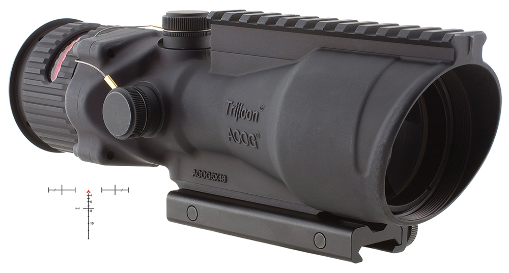 Trijicon 100002 ACOG Black Hardcoat Anodized 6x 48mm Illuminated Red Chevron .308/7.62 Reticle