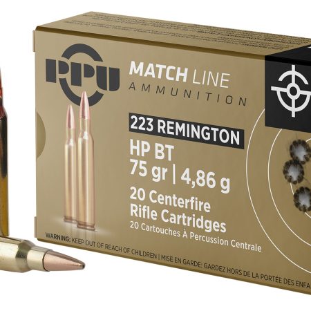 PPU PPM2232 Match 223Rem 75gr Hollow Point Boat Tail 20 Per Box/50 Case
