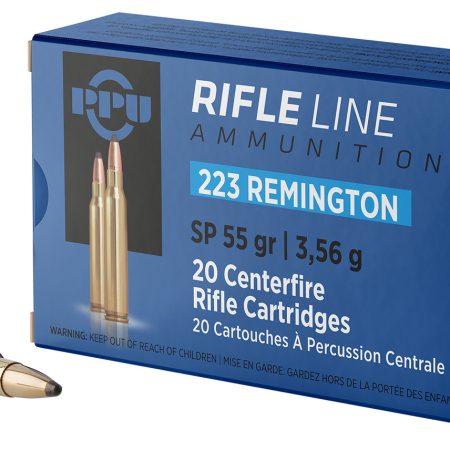 PPU PP223S Standard Rifle  223Rem 55gr Soft Point 20 Per Box/50 Case