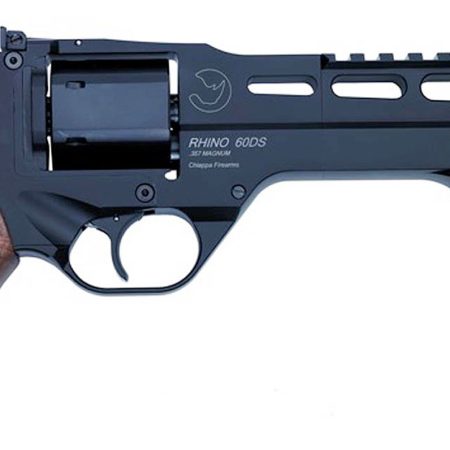 Chiappa Firearms CF340248 Rhino 60SAR *CA Compliant 357 Mag 6 Shot 6" Black Anodized  Steel Barrel, Blued Steel Cylinder, Black Anodized Aluminum Frame & Barrel Shroud, Picatinny Rails, Walnut Grip