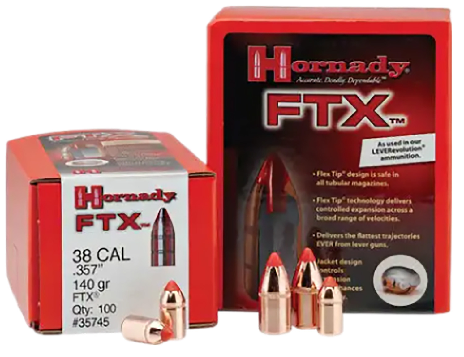 Hornady 45215 FTX 45 Cal .452 200 gr Flex Tip eXpanding 50 Per Box/ 25 Case