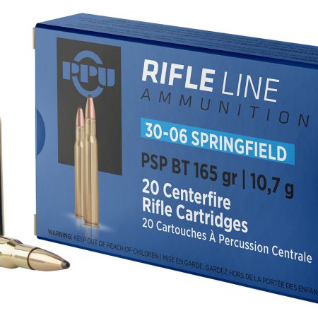 PPU PP30062 Standard Rifle  30-06Springfield 165gr Pointed Soft Point Boat Tail 20 Per Box/10 Case