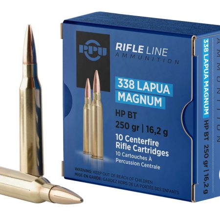 PPU PP338H Standard Rifle  338LapuaMag 250gr Hollow Point Boat Tail 10 Per Box/20 Case