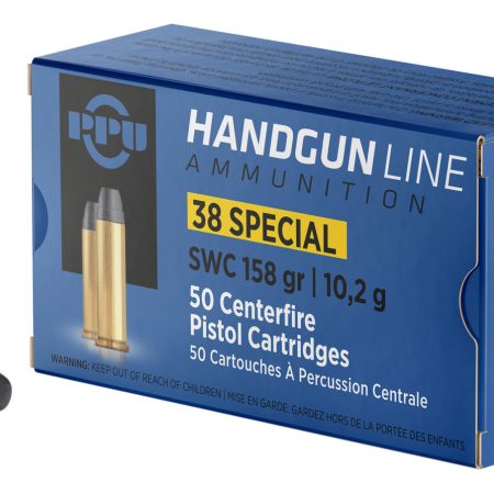 PPU PPH38SS Handgun  38Special 158gr Semi Wadcutter 50 Per Box/10 Case