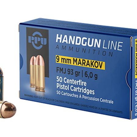 PPU PPH9MF Handgun  9x18Makarov 93gr Full Metal Jacket 50 Per Box/20 Case
