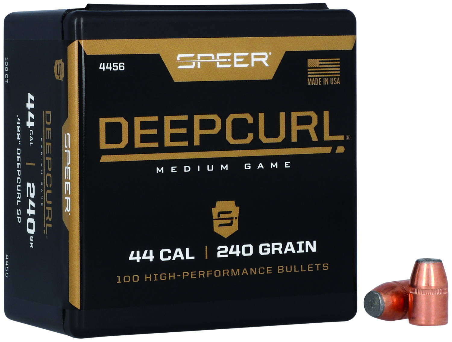 Speer 4456 DeepCurl 44 Cal .429 240 gr Soft Point 100 Per Box/ 10 Case