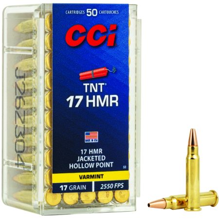CCI 0053 TNT 17HMR 17gr Jacketeded Hollow Point 50 Per Box/40 Case