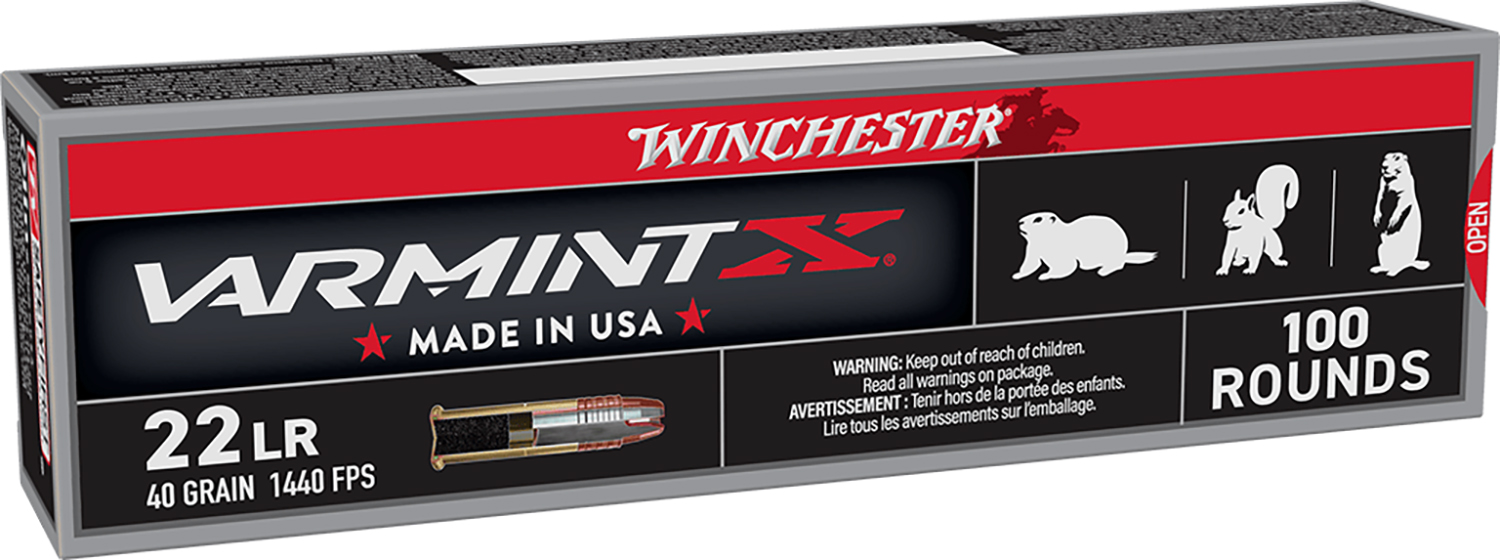 Winchester Ammo XHV22LR Super X 22LR 40gr Hyper Velocity Hollow Point Copper Plated 100 Per Box/20 Case