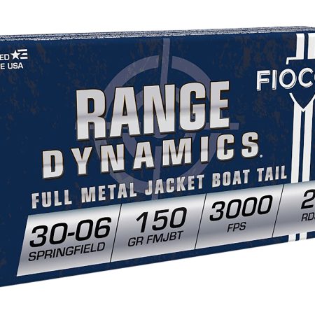 Fiocchi 3006A Range Dynamics 30-06Springfield 150gr Full Metal Jacket Boat Tail 20 Per Box/10 Case