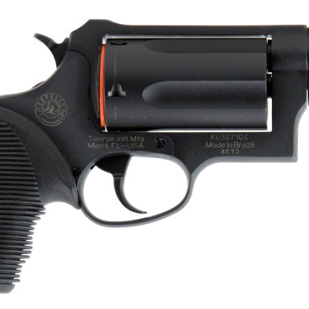 Taurus 2441031TC Judge Public Defender Small Frame 45 Colt (LC) 410 Bore 5rd 2" Matte Black Oxide Steel Barrel, Cylinder & Frame, Black Ribber Grip, Transfer Bar Safety, Exposed Hammer