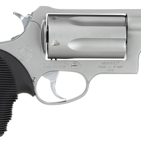 Taurus 2441039TC Judge Public Defender Small Frame 45 Colt (Long Colt)/ 410 Bore 5rd 2" Matte Stainless Steel Barrel, Cylinder & Frame, Black Ribber Grip, Transfer Bar Safety, Exposed Hammer