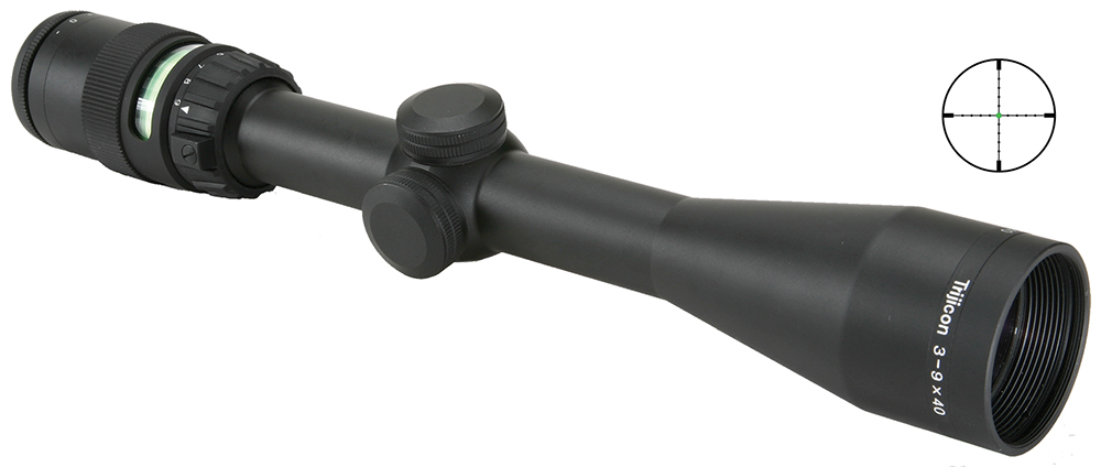 Trijicon 200005 AccuPoint Black Hardcoat Anodized 3-9x40mm 1" Tube, Illuminated Mil-Dot Crosshair w/Green Dot Reticle