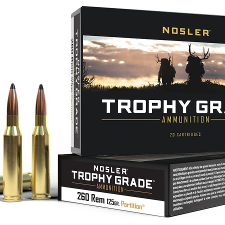 Nosler 60018 Trophy Grade  260Rem 125gr Nosler Spitzer Partition 20 Per Box/10 Case