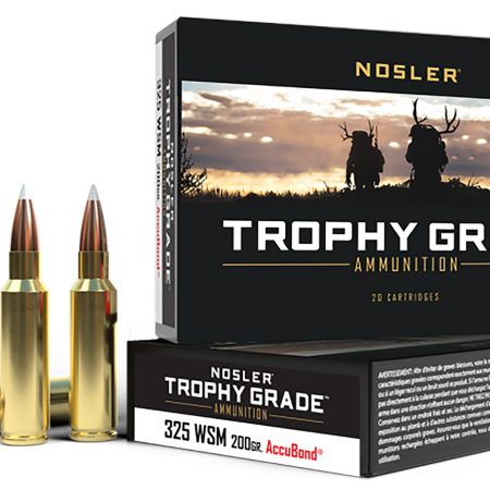 Nosler 60077 Trophy Grade  325WSM 200gr Nosler AccuBond 20 Per Box/10 Case