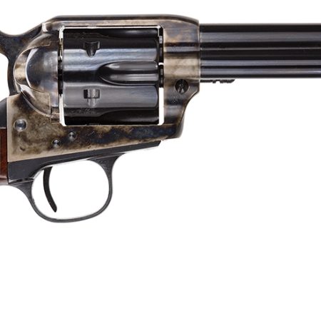 Taylors & Company 550813DE Smoke Wagon Uberti 45 Colt (Long Colt) 6 Shot 5.50" Blued Round Barrel & Cylinder, Color Case Hardened Steel Frame, Checkered Walnut Navy Grip, Exposed Hammer