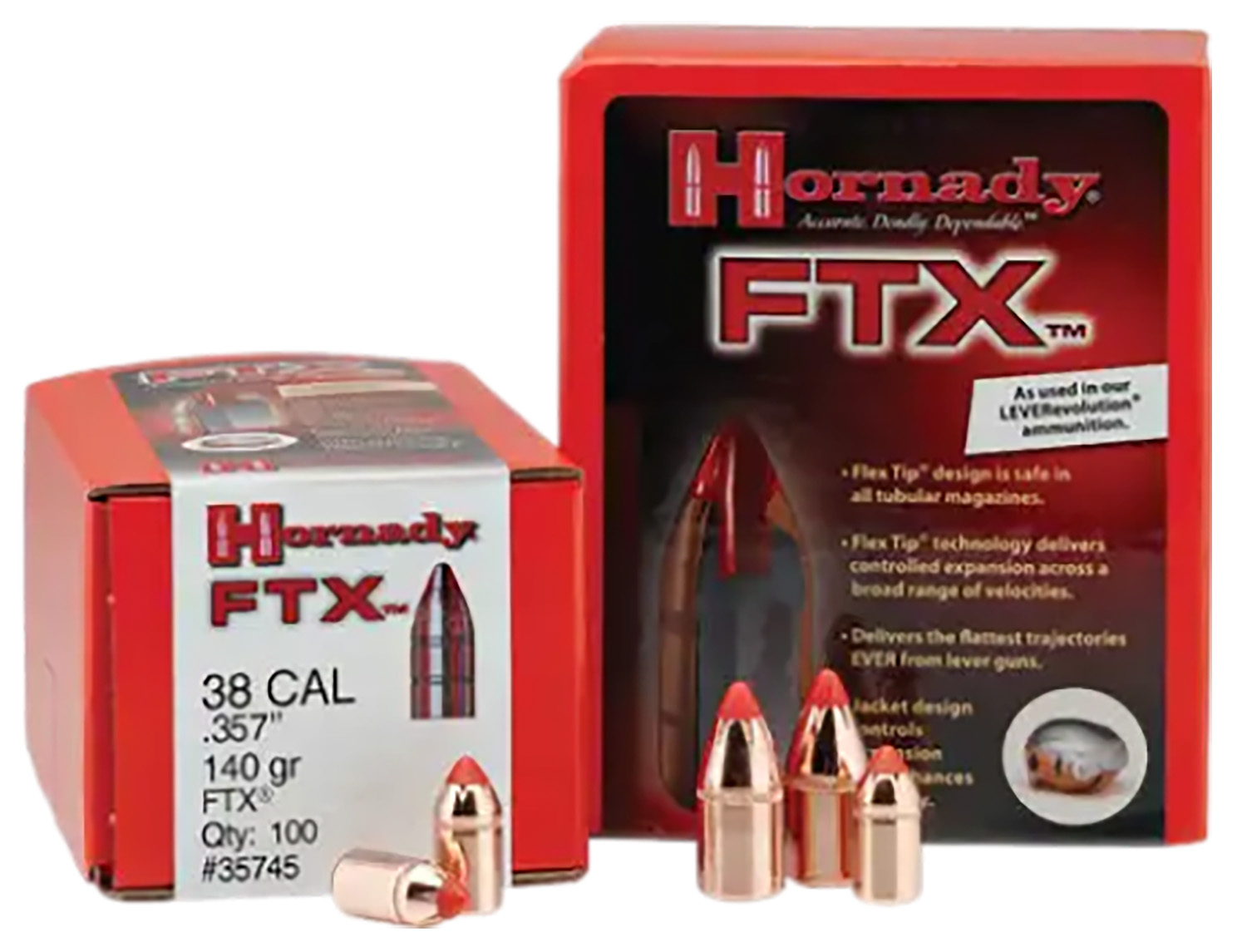 Hornady 44105 FTX 44 Cal .430 225 gr Flex Tip eXpanding 100 Per Box/ 15 Case
