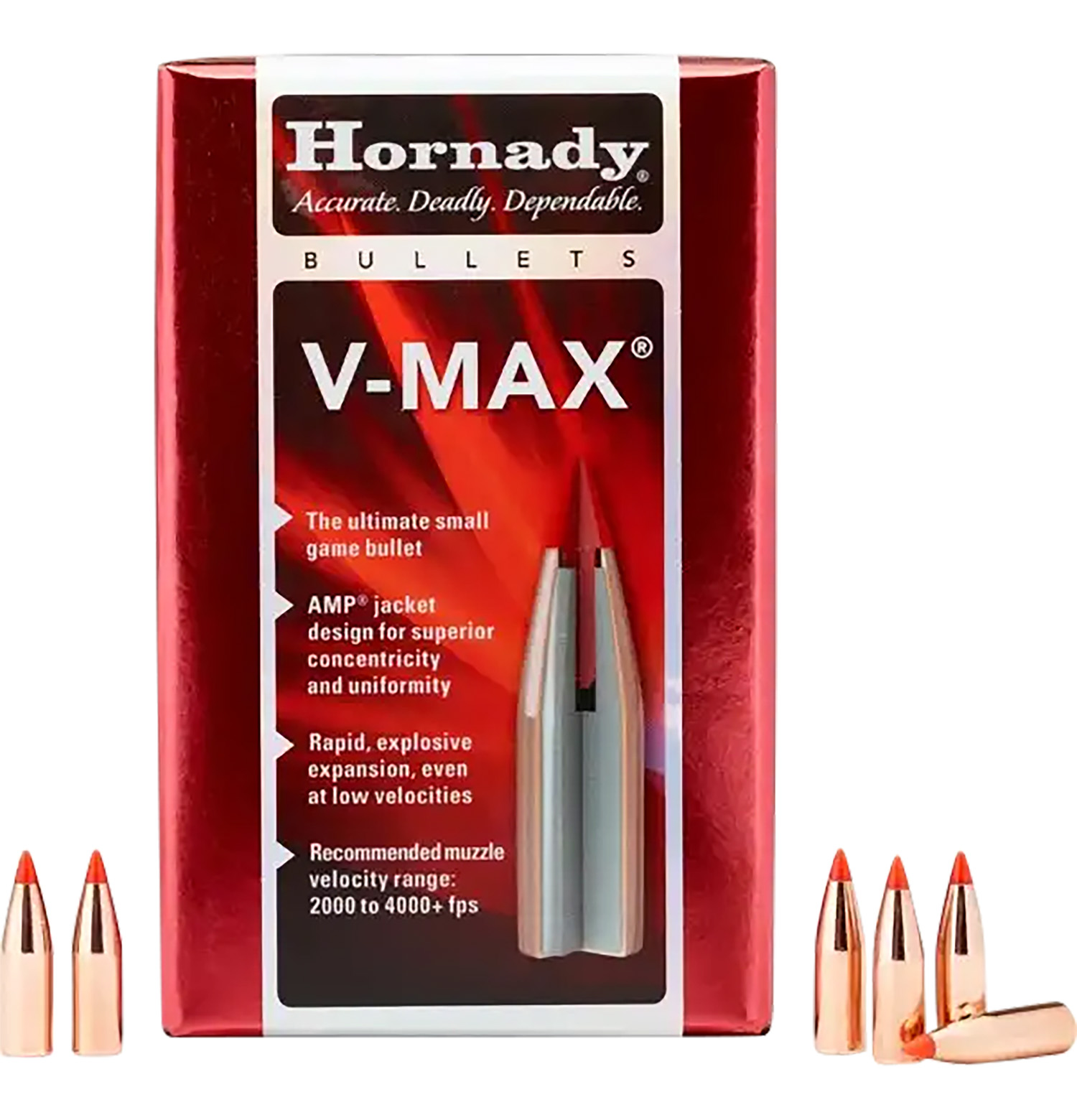 Hornady 17105 V-Max 17 Cal .172 25 gr V Max 100 Per Box/ 40 Case