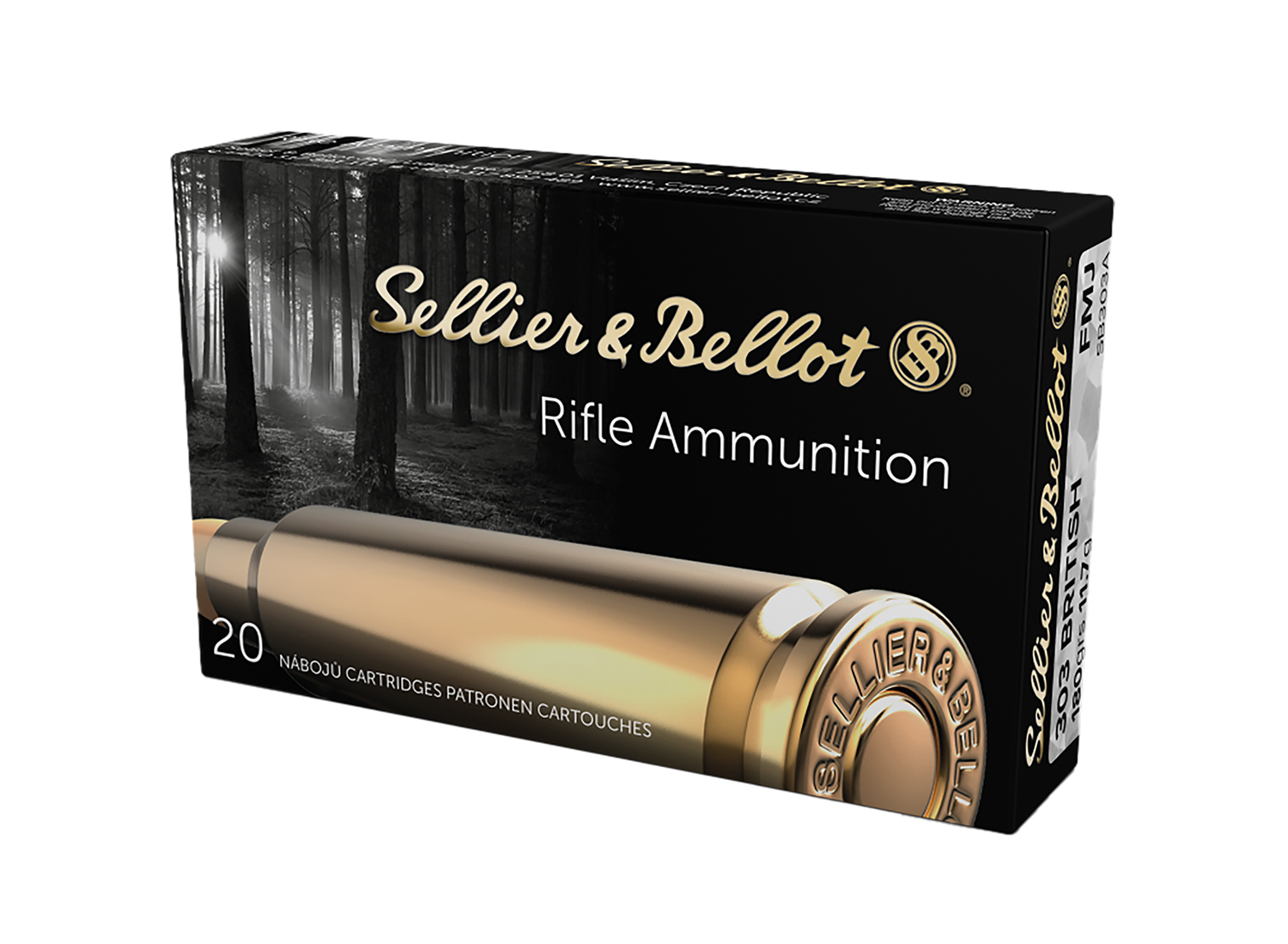 Sellier & Bellot SB303A Rifle 303British 180gr Full Metal Jacket 20 Per Box/20 Case