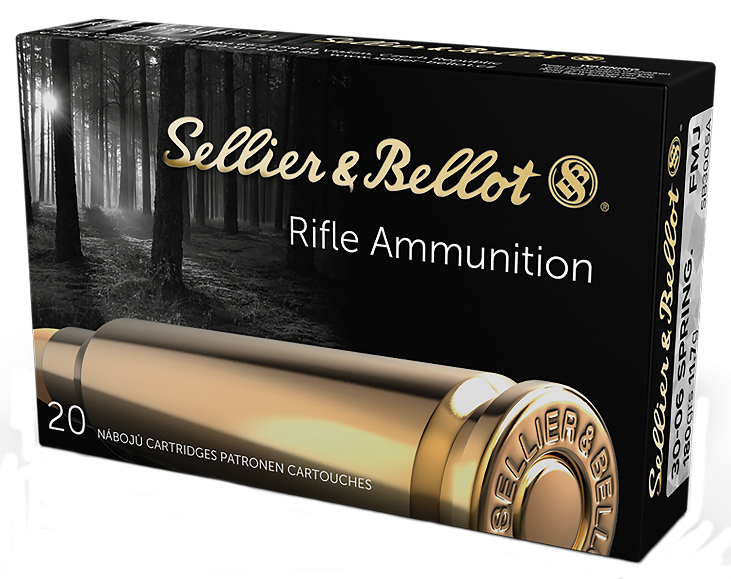 Sellier & Bellot SB3006A Rifle 30-06Springfield 180gr Full Metal Jacket 20 Per Box/20 Case