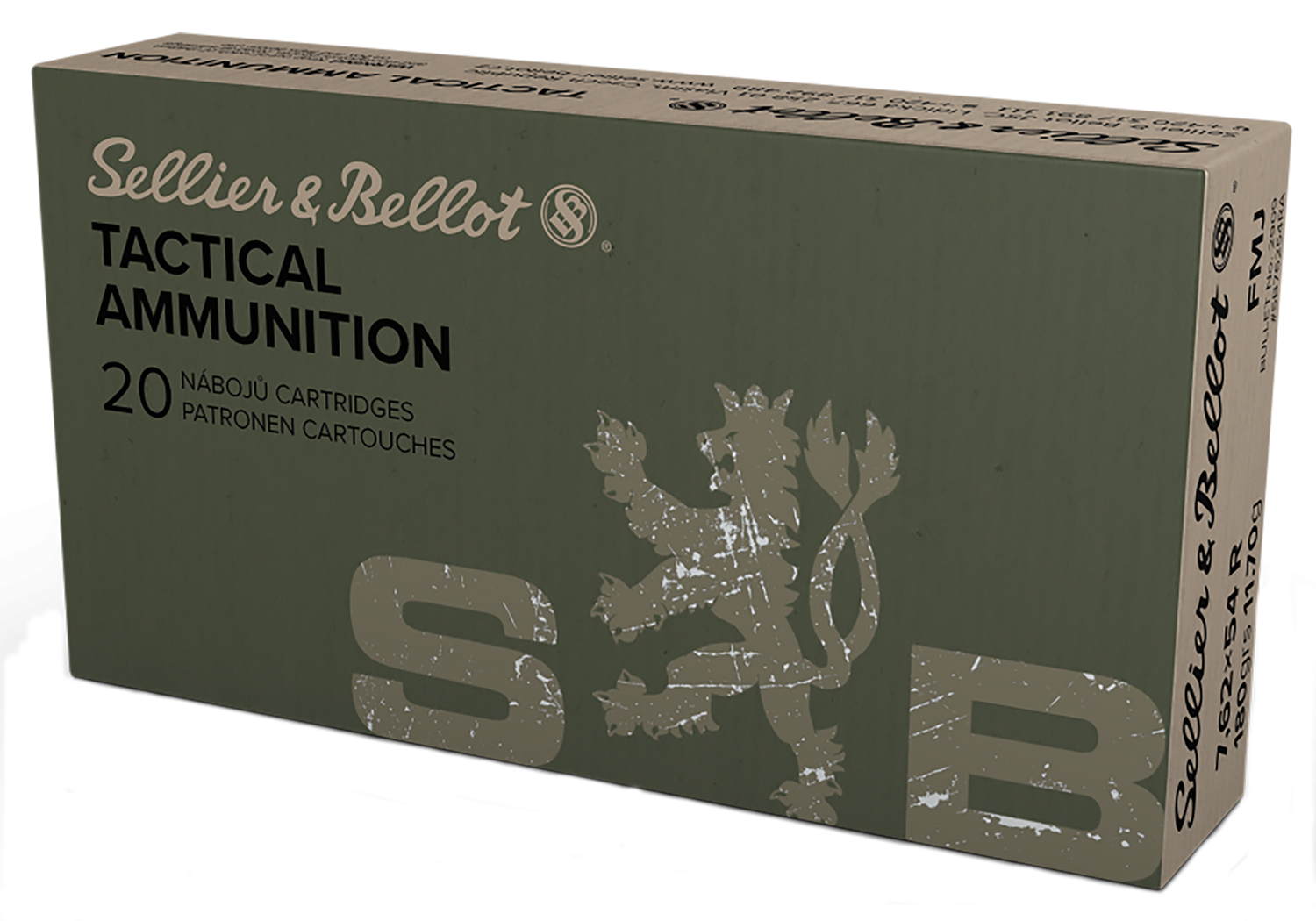 Sellier & Bellot SB76254RA Rifle 7.62x54mmR 180gr Full Metal Jacket 20 Per Box/20 Case