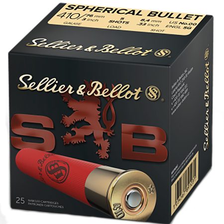 Sellier & Bellot SB410B Hunting  410Gauge 3" 5Pellets 5/8oz Spherical 00Buck Shot 25 Box/20 Case