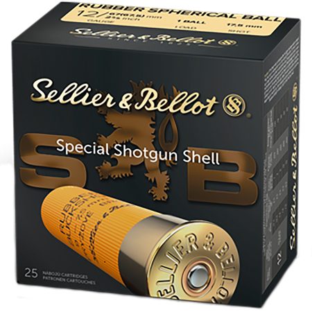 Sellier & Bellot SB12RBA Shotgun  12Gauge 2.75" 2 11/16oz 1 Rubber Ball Shot 25 Box/10 Case