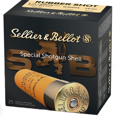 Sellier & Bellot SB12RSA Shotgun  12Gauge 2.75" 2 11/16oz 15 Rubber Pellets Shot 25 Per Box/10 Case