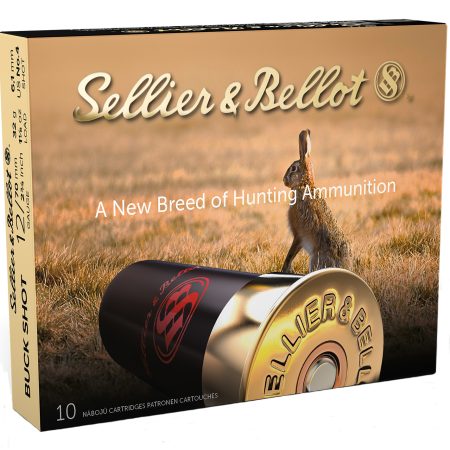 Sellier & Bellot SB12BSH Hunting  12Gauge 2.75" 21Pellets 1 1/8oz 4Buck Shot 10 Box/25 Case