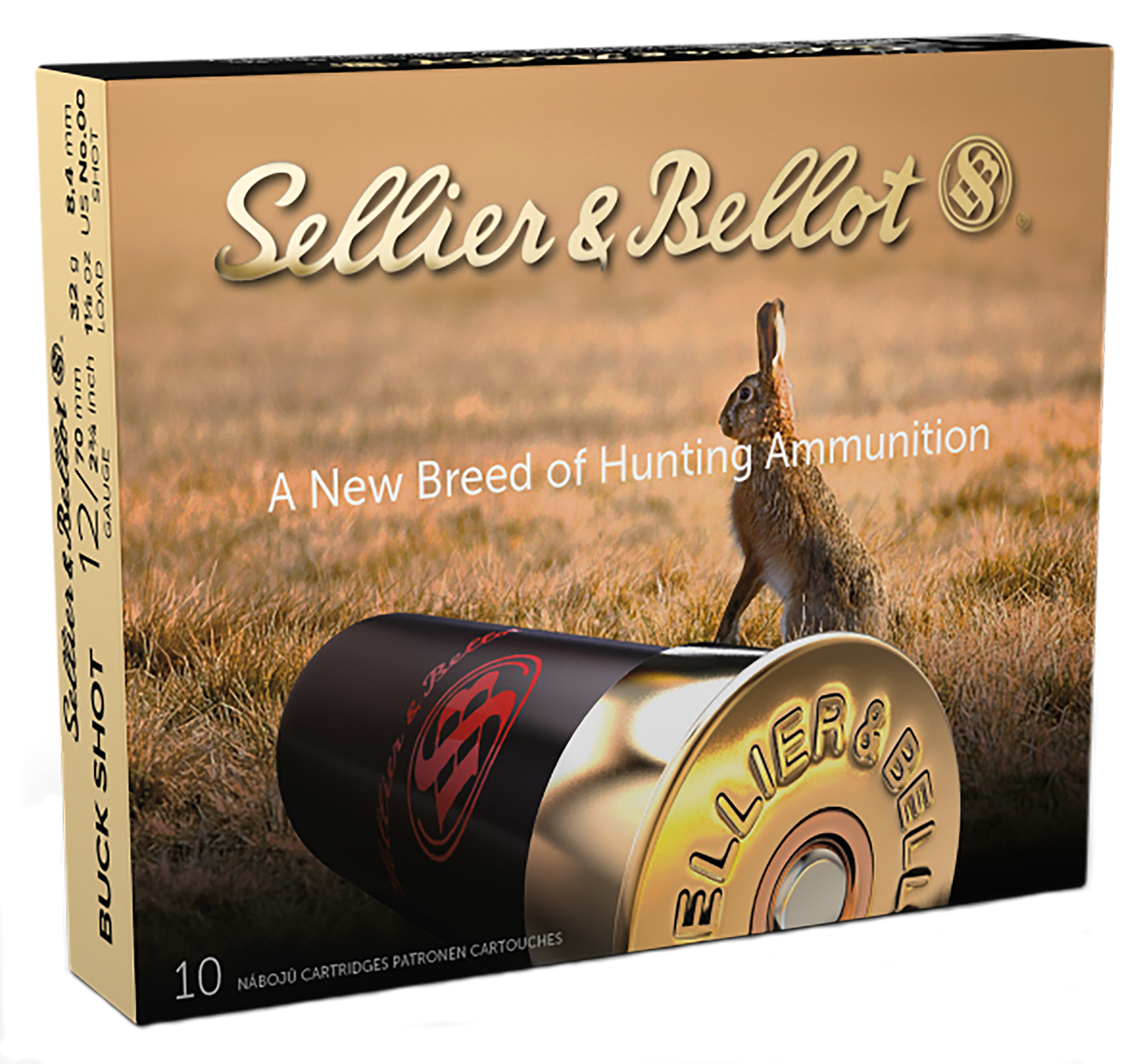 Sellier & Bellot SB12BSJ Hunting 12Gauge 2.75" 9Pellets 1 1/8oz 00Buck Shot 10 Box/25 Case