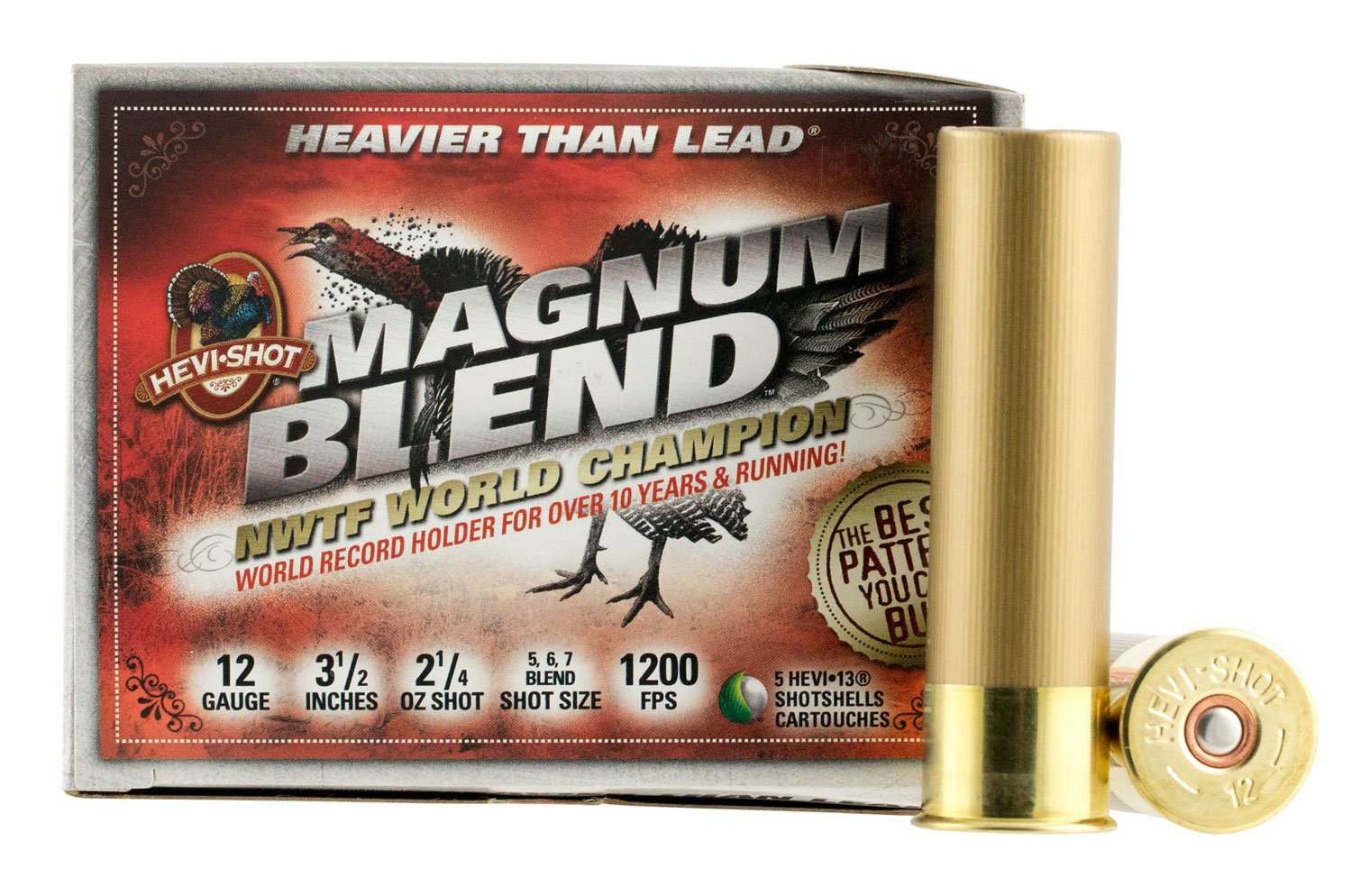 HEVI-Shot HS41205 Magnum Blend 12Gauge 3.50" 2 1/4oz Tungsten 5/6/7Shot 5 Per Box/10 Case