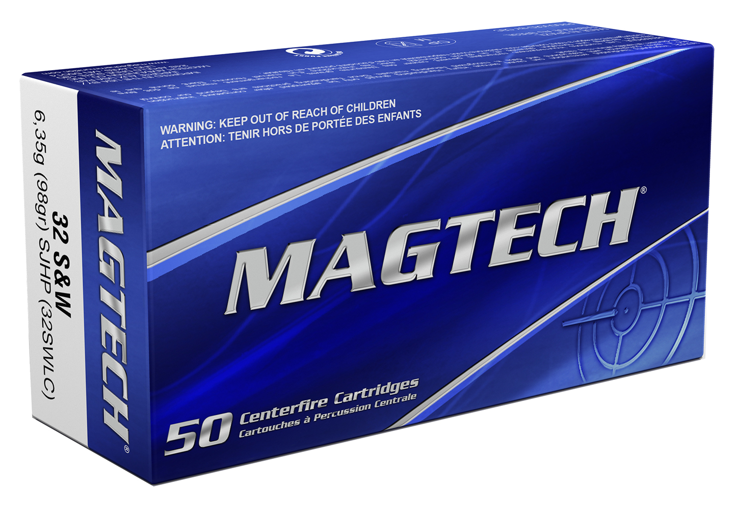 Magtech 32SWLC Range/Training 32S&WLong 98gr Semi Jacketed Hollow Point 50 Per Box/20 Case