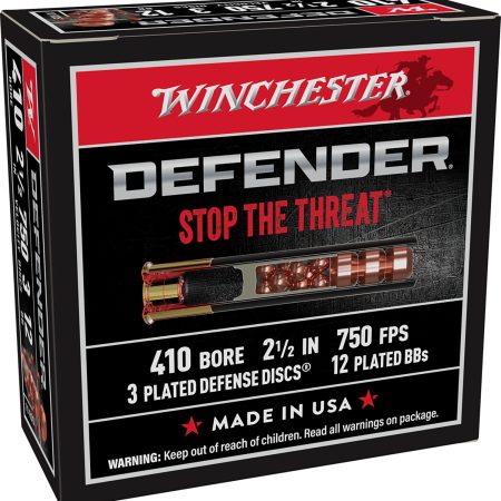 Winchester Ammo S410PDX1 PDX1 Defender 410Gauge 2.50" 3Defense Discs 12BBs Shot 10 Per Box/10 Case