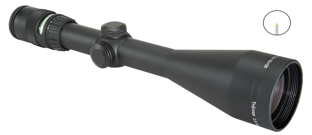 Trijicon 200033 AccuPoint Black Hardcoat Anodized 2.5-10x56mm 30mm Tube, Illuminated Green Triangle Post Reticle