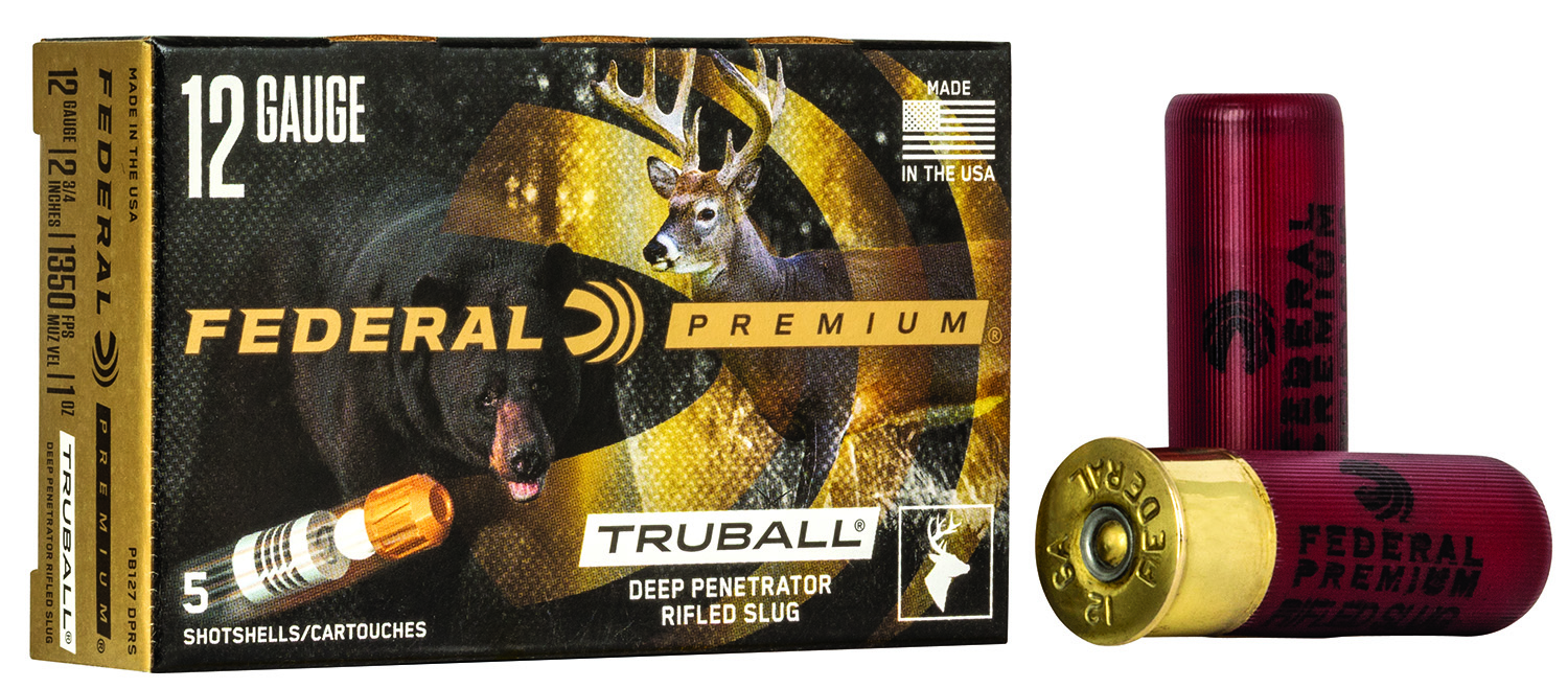 Federal PB127DPRS Premium Vital-Shok TruBall Deep Penetrator 12Gauge 2.75" 1oz RifledSlug Shot 5 Per Box/50 Case