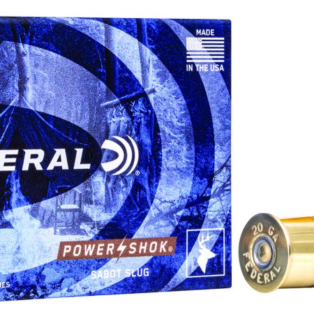 Federal F203SS2 Power-Shok Shotshell 20Gauge 2.75" 7/8oz SabotSlug Shot 5 Per Box/50 Case