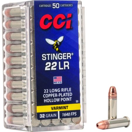 CCI 0050 Stinger  22LR 32gr Copper Plated Hollow Point 50 Per Box/100 Case