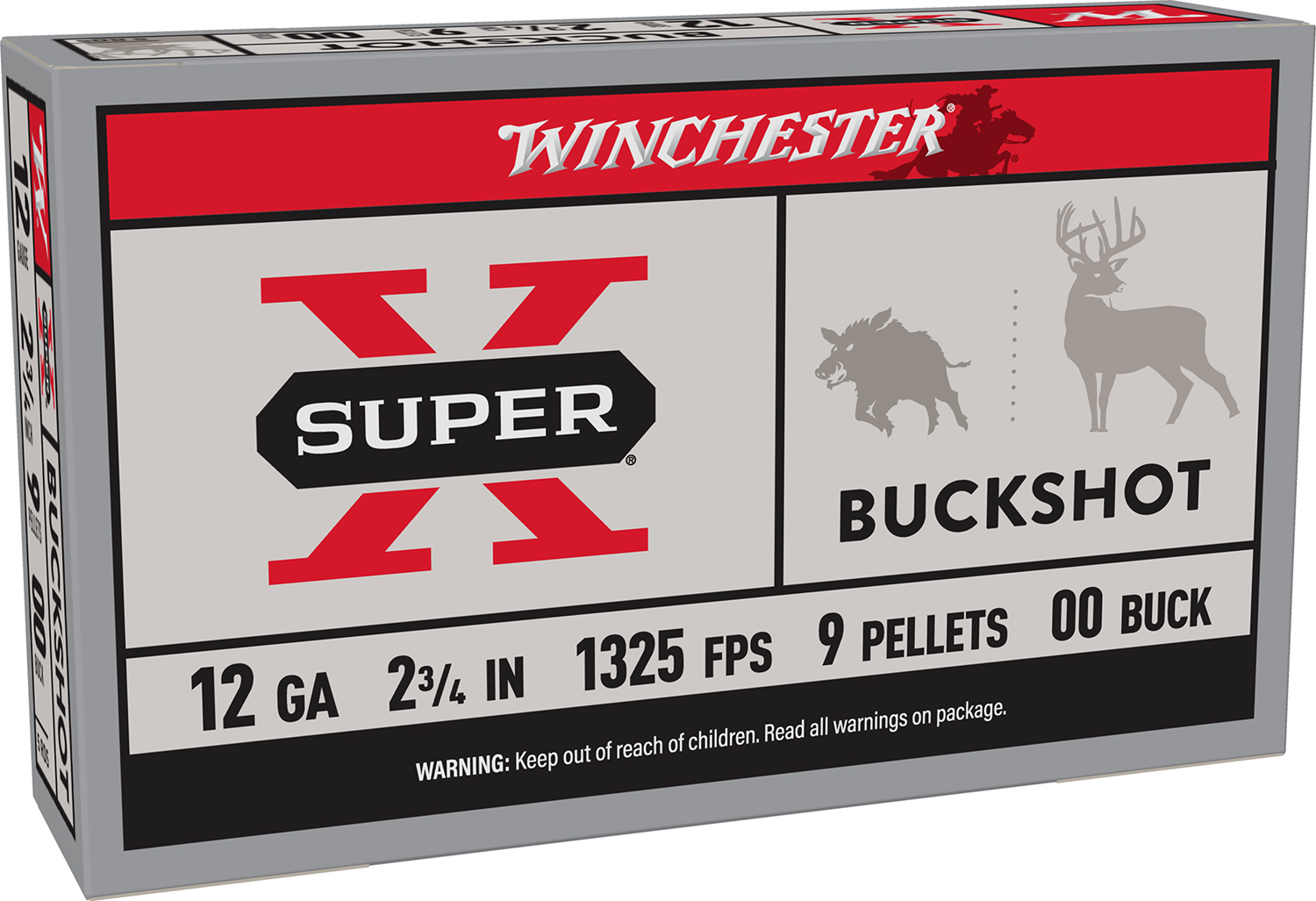 Winchester Ammo XB1200 Super X 12Gauge 2.75" 9Pellets 00Buck Shot 5 Per Box/50 Case