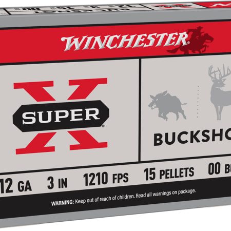 Winchester Ammo XB12300 Super X 12Gauge 3" 15Pellets 00Buck Shot 5 Per Box/50 Case