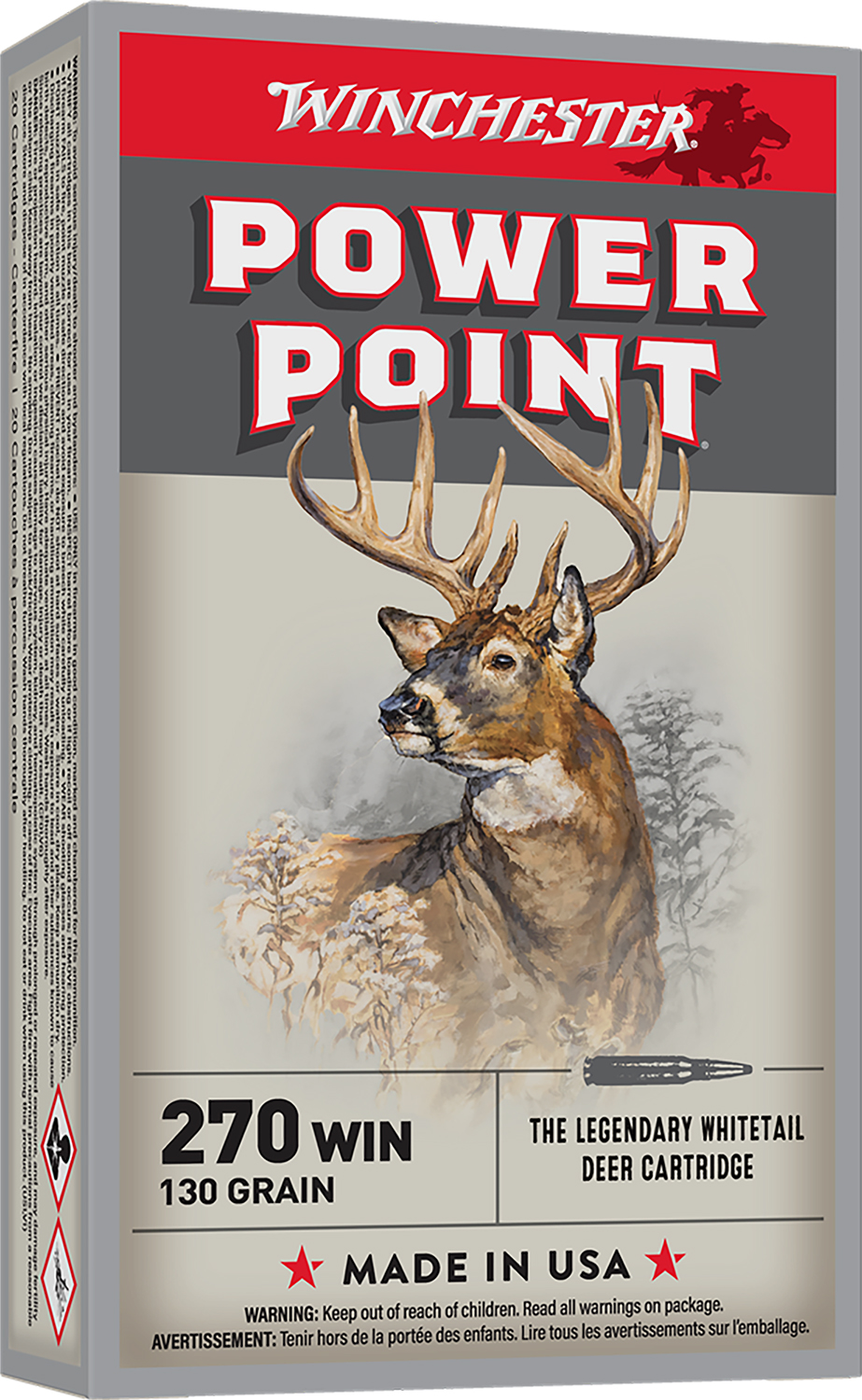 Winchester Ammo X2705 Power-Point 270Win 130gr 20 Per Box/10 Case